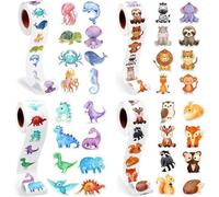 Mevronisshop-2000 Pcs Autocollants Animaux Ronds En Rouleau Gommettes Imperméables Adhésif Stickers Pour Enfants Bagages Scrapbooking Skateboard Tasse