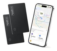 MEVRONISSHOP-2PCS Carte Tracker Portefeuille - Carte Intelligente Compatible Apple Find My, Localisateur Bluetooth pour Portefeuilles, Sacs, Bagages - IP68 Étanche, Charge sans Fil, Alerte M