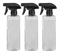 Mevronisshop-3 Pcs 500ml Flacons Pulvérisateur, Bouteille Spray Vide Vaporisateur Eau, Flacon Spray Bouteilles En Plastique Pour Nettoyage Ménage Jardinage Plantes Cheveux Coiffeur(Carrés, Noirs Tran