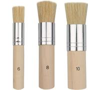 Mevronisshop-3 Pièces Pinceau Pochoir Rond Brosse À Pochoir En Bois 3 Tailles Pour Peinture Acrylique Peinture À L'huile Aquarelle Fabrication De Cartes Projet De Bricolage Artisanat(13.5/17/22mm)