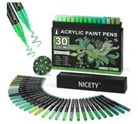 Mevronisshop-30pcs Feutre Acrylique Peinture Stylo Marqueur Peinture Acrylique Verre Pour Bois, Toile, Verre, Céramique - Acrylic Paint Marker Acrylstifte Für À Base D'eau À 0,7 Mm Extra Pointe Fine(