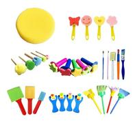 Mevronisshop-31 Pièces Pinceaux Éponge Pour Enfants, Pinceaux Peinture Enfant, Éponge Brosses De Peinture Kit, Pinceau Eponge Lot De Enfant Pour Outils De Dessin Artisanal, Creative Travaux, Artisana