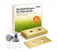 Mevronisshop-36 X Lames De Rechange Premium Titan + Vis Avec Sécurité - Lames Compatibles Avec Mammotion Luba, Luba 2, Yuka, Luba Mini & Yuka Mini, Conception Améliorée De La Vis Pour Mammotion