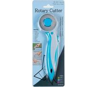 Mevronisshop-45mm Cutter Rotatif Couture Bleu, Ergonomique Roulette Découpe Tissu, Cutter Couture Tissu Avec Mécanisme Protection, Couteau Rotatif De Découpe