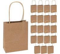 Mevronisshop-60058 - Sacs En Papier, 20 Pièces, 12 X 5 X 15 Cm, Sacs Cadeaux, Sachets En Papier Kraft, Sacs De Bricolage Pour Décorer Et Offrir, Marron