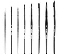 Mevronisshop-8 Pinceaux Aquarelle, Pinceaux Peinture Professionnels À Pointe Ronde Et Pointue En Poils D'écureuil Synthétiques Doux, Pour Aquarelle, Encres, Gouache, Acrylique Et Huile