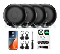 MEVRONISSHOP-Air Tracker Android, IP67 étanche Smart Traceur Tag Lot de 4 localisateurs de clés Bluetooth compatibles avec l'application Google Find Hub (Android Uniquement) pour Bagages, Portefeuill