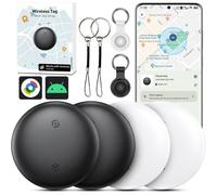 MEVRONISSHOP-Android Smart Traceur Tag, 4PCS Localisateur D¿Objets Bluetooth Fonctionne avec l¿app Google Localiser (Android Uniquement), Android Air Tracker pour clés, Sac à Dos, Bagages (Noir et Bl