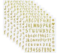 Mevronisshop-Autocollants Lettres À Paillettes, 8 Feuilles 640pcs Alphabet Lettre Et Autocollant De Nombre Adhesifs Autocollants Lettre Et Chiffres Pour Boîte Aux Lettres Carte Fenêtre Adresse Scrapb