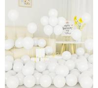 Mevronisshop-Ballons Blanc, 50 Pièces Ballons Blanc En Latex 5 Pouces Petits Mini Ballon Blanc Avec Ruban Pour Femmes Garçons Filles Fête D'anniversaire Célébration Mariage Pique-Nique Douche De Mari