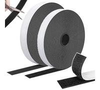 Mevronisshop-Bande Autocollante 10 M × 20 Mm, Extra Forte, Double Face Avec Velours Et Bande À Crochet, Polyvalente Et Durable, Idéale Pour Moustiquaires, Tapis Et Tapisseries, Noir