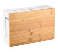 MEVRONISSHOP-Boîte de Gestion des câbles en Bambou 32×20×11 cm ¿ Couvercle magnétique ¿ Organisateur de câbles pour Bureau & TV ¿ Cache-câbles décoratif ¿ avec matériel de Fixation Murale Inclus (Bla