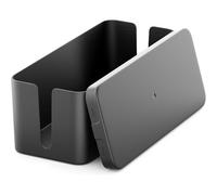 MEVRONISSHOP-Boîtier de Gestion des Câbles - Organisation 32,7cm x 13,5cm x 12,5cm - Plastique Robuste, 2 Guides Latéraux - Protection et Sécurité - Noir