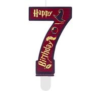 MEVRONISSHOP-Bougie Chiffre 7 Anniversaire École de Magie - Décoration de Gâteau pour Enfants 7 Ans, Thème Sorcier Garçon et Fille, Accessoires Anniversaire Magique pour Fête d'Enfant