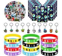 Mevronisshop-Cadeau Anniversaire Yo-Da, 82 Pcs Wars Party Supplies, Wars Cadeaux D'anniversaire, Décoration Anniversaire Star Party Favors Avec 10 Porte Clef 10 Sac Cadeau 12 Bracelet Silicone 50 Aut