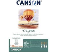 Mevronisshop-Canson "C" À Grain - Bloc 30 Feuilles De Papier Dessin - Grain Fin - A4 - 180g/M² - Blanc Naturel