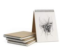 Mevronisshop-Carnet Dessin A5, 4pcs Cahier Reliure Spirale Avec Couverture Rigide Croquis Papier Materiel Avce Pages Blanches Convient À Crayon Stylo Aquarelle D'art, 160gsm 60 Pages