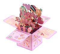 Mevronisshop-Carte D'anniversaire Amusante Pop Up 3d Pour Fille Cartes D'anniversaire Cartes De Célébration Uniques Faites À La Main Avec Enveloppe Pour Femmes Hommes Filles Amis Mères