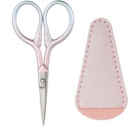 Mevronisshop-Ciseaux Roses En Acier Inoxydable Avec Fourreau Synthétique - 9 X 4,4 Cm - Dégradé Rose - Ciseaux À Broder Pour Couture, Broderie, Bricolage, Tailler La Barbe,