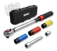 Mevronisshop ynamométrique Voiture 1/2"", Torque Wrench 40¿210 Nm, Certifiée Tüv Süd Gs, Set 6 Pièces Avec Rallonge 125 Mm, Adaptateur 1/2""-3/8"" Et 3 Douilles ¿ Changement De Pneus & Moto