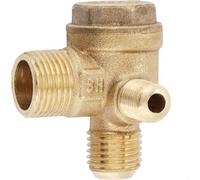 Mevronisshop-Compresseur D'air Clapet, 20 X 14 X 10mm Clapet Anti-Retour 3 Ports En Laiton Filetage Mâle Valve De Compresseur D'air, 90 Degrés Accessoires Pneumatiques De Tube Connecteur Pièces De Re