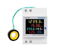 Mevronisshop-Compteur D'énergie Monophasé Din Rail Ac Monitor 6 En 1 Multimètre Ac 40-300v 100a Tension Courant Voltmètre Ampèremètre Watt Kwh Fréquence Power Meter 110v 230v (External Ct)