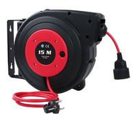 MEVRONISSHOP-Dévidoir Mural de Câble Électrique Automatique, 15m + 2m, 2300W tambour automatique de câble, Rotation 180°,Pose suspendue Matériel de Montage Inclus Enrouleur Electrique Automatique ave