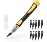 Mevronisshop-Ehdis Scalpel Avec 10 Lames De Antirouille, Cutter De Précision, Scalpel Modelisme, Pour Découpe De Travail D'art Bricolage, Spéléologie, Sculpture, Couteaux De Loisirs, Jaune