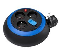 MEVRONISSHOP-Enrouleur de câble Design-Box CL-S avec USB/Petit Enrouleur électrique 3 Prises de Courant et 2 Prises-Chargeur USB (Utilisation en intérieur, 3m de câble, fabriqué en France) Noir/Bleu