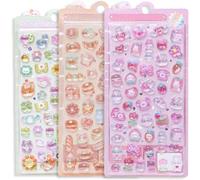 Mevronisshop-Ensemble D'auto-Collants 3d Avec Motifs De Lapins Roses, Autocollants 3d Pour Enfants, 10 Feuilles 3d Stickers, Gommettes Colorées Pour Scrapbooking, Diy/Fête/Récompenses (3 Pcs Stickers