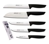 Mevronisshop-Ensemble De Couteaux De Cuisine Couteaux De Cuisine Professionnels 5 Pièces Couteaux En Acier Inoxydable Manche Noir Ustensiles De Cuisine Couteau Santoku Lave-Vaisselle