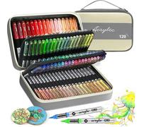 Mevronisshop-Feutre Acrylique 120 Couleurs - Marqueur Acrylique À Pointe Pinceau, Acrylic Paint Marker Feutres Acryliques Pour Peinture Sur Bois, Toile, Verre, Céramique, Diy(Gris)