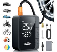 Mevronisshop-Gonfleur Pneus Voiture Sans Fil 6000mah Mini Compresseur À Air Portatif 150 Psi (10,3 Bar) Inflation Rapide Cylindre 19 Mm Type-C Usb Charge Avec Tuyau De 30 Cm Et Sac De Rangement