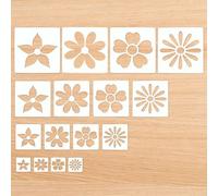 Mevronisshop-Grands Pochoirs De Fleurs Peindre Sur Les Murs, 16 Pcs Pochoir Floral Réutilisable Pour L'artisanat, Ensemble Modèles Dessin En Plastique La Décoration Murale En Bois Toile Maison