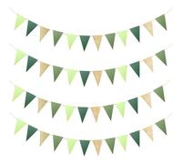 Mevronisshop-Guirlande Fanion Vert (4 Lot), Lot De Environ 10 Guirlandes De Bannière Triangle, Pour L'anniversaire/Les Vacances/Le Mariage/Soirée Au Thème D¿Etudiant
