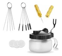 Mevronisshop-Lanlengtec Kit De Nettoyage Complet Pour Aérographe Comprenant 1 Pot De Nettoyage Avec Support