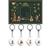 MEVRONISSHOP-Localisateur D'objets de Clé Joyeux Noël - 4PCS Anti-Perte Téléphone Chercheur Alarme Trouve-clés, avec Porte Clés Localisateur et Traqueur - Père Noël, Bonhomme De Neige, Renne, Arbre D