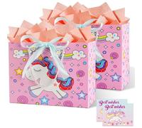 Mevronisshop-Lot De 2 Sacs Cadeau Avec Anse, Sachet Cadeau Anniversaire Avec Dessin Animé, Boite Cadeaux En Papier Avec Ruban D'arc, Pochette Emballage Cadeaux Pour Anniversaire, Mariages, Noël, Fête