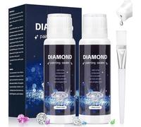 Mevronisshop-Lot De 2 Scellants De Peinture Diamant - 240 Ml - Colle Transparente À Séchage Rapide - Avec Pinceau Pour Des Images Brillantes Et Brillantes - Maintien Ferme De Vos Pierres - Accessoire