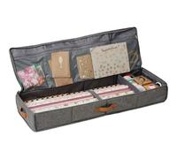 Mevronisshop-Love It Store It - Premium - Sac De Rangement Pour Papier Cadeau Avec Compartiments Pour Rubans Et Accessoires, Organisateur De Qualité Supérieure - 90x30x12 Cm - Gris