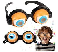 Mevronisshop-Lunettes Yeux Drôles,Lunettes Créatives Folles Lunettes Drôles Créatives Fournitures De Jouets Fous Verres Fantaisie Créatifs Pour Enfants, Fête Costumée, Halloween (Jaune)