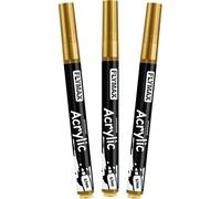 Mevronisshop-Marqueur Feutre Doré 0,7mm ¿ Marqueur Permanent Or Peinture Acrylique, Indélébile, Pointe Fine, Aquarelle, Séchage Rapide (Lot De 3)