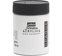 Mevronisshop-Pébéo - Acrylique Fine Studio Acrylics - Peinture Acrylique Blanc - Blanc De Titane - 500 Ml
