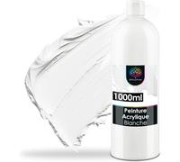 Mevronisshop-Peinture Acrylique Blanche 1000ml À Base D'eau - Acrylique Blanc Peinture - White Acrylic Paint - Peinture Blanche Acrylique Toile Peindre - Acrylique Blanc Idéale Pour Le Mélange