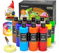 Mevronisshop-Peinture Acrylique Pour Extérieur (250ml), Set De 12 Couleurs Acrylique Peinture À L'extérieur En Bouteille, Peinture Acrylique Pour Artistes Débutants Pierre Pots Décoration De Jardin