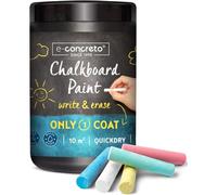 Mevronisshop-Peinture Tableau 1 Litre Noir + Craie + Agitateur En Bois Séchage Rapide Transforme Les Murs En Tableau
