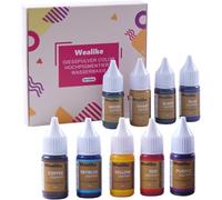 Mevronisshop-Pigments De Couleur À Base D'eau, Idéaux Pour Le Plâtre/Poudre De Moulage/Poudre Céramique Blanche, Les Couleurs Sont Intenses Et Se Mélangent Facilement Pour(9x10ml) Artisanat ¿