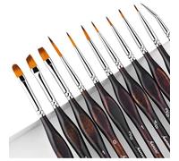 Mevronisshop-Pinceaux Peinture - 11 Pièces Pinceaux Professionnels Pour Les Détails Pour Acrylique, Aquarelle, Miniature, Modélisme, Warhammer 40k, Peinture Par Numéros Pinceau Figurine, Pinceau Fi