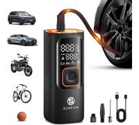 Mevronisshop-Pompe À Air Électrique 2 X Rapide, Pompe À Air Sans Fil, Portable, Mini Compresseur Avec 150 Psi 12 V Dc, Double Cylindre En Métal, Écran Tactile Lcd, Pour Voiture, Vélo, Pick-Up Suv
