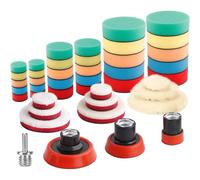 Mevronisshop-Ponges De Polissage, 43pcs 30mm 50mm Et 80mm Kit De Polissage Pad Éponge À Polir Kit Pour Voiture Ponçage Polissage Pour Polisseuse Machine À Polir -Poswmix36